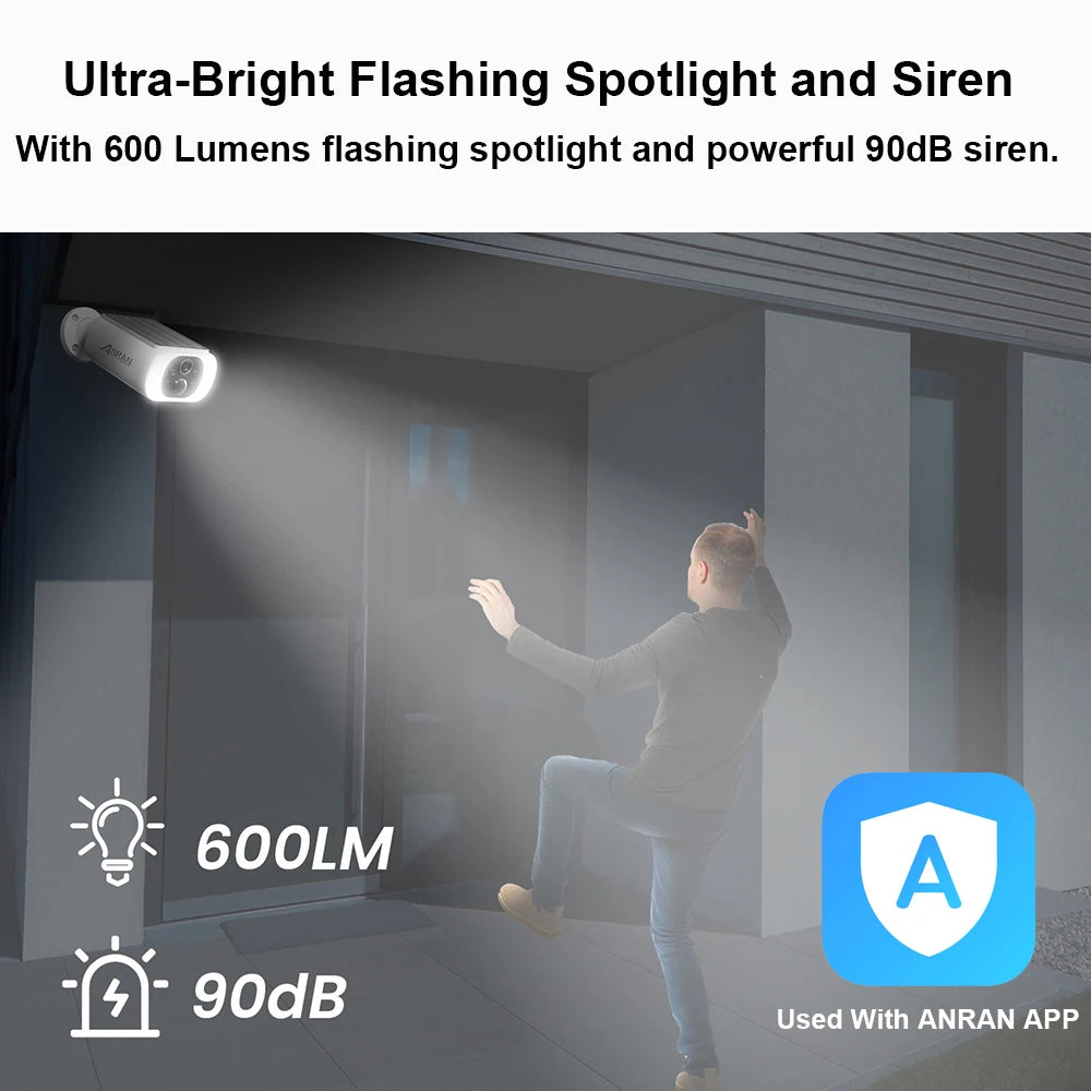 Solar Security Camera Outdoor Battery Powered
