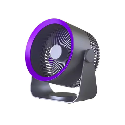 8000 mAh Clip-On Fan – Quiet 5-Speed Portable Air Circulator with LED Light – USB-C Rechargeable for Camping, Desk, Travel