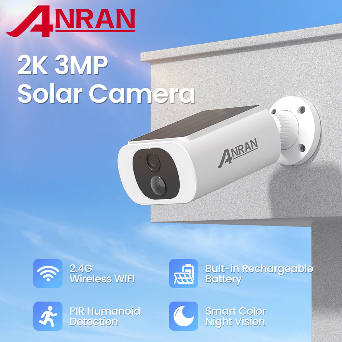 Solar Security Camera Outdoor Battery Powered