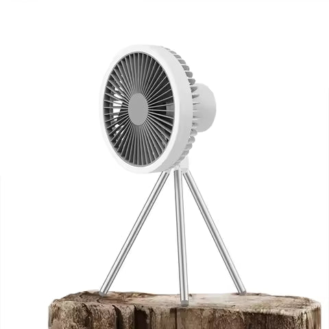 8000 mAh Clip-On Fan – Quiet 5-Speed Portable Air Circulator with LED Light – USB-C Rechargeable for Camping, Desk, Travel