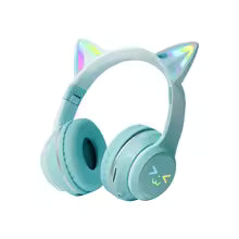Gradient Wireless Headphones Cute Cat Ear Bluetooth Earphones