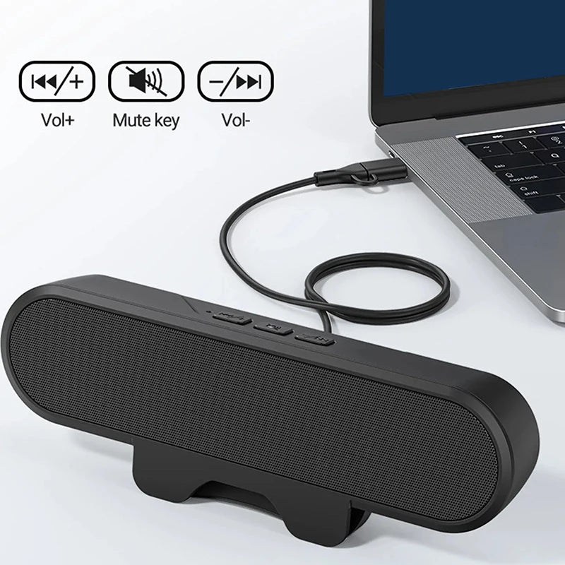 Mini Soundbar Speaker Clip Portable USB Wired Computer TV PC Laptop Desktop Subwoofer Sound Box source image