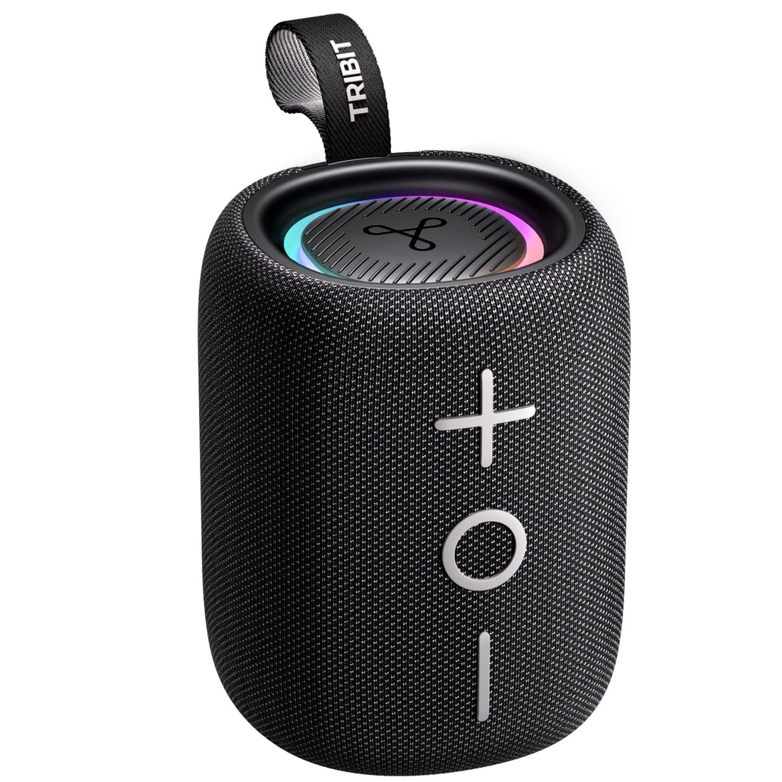 Tribit StormBox Mini+ Portable Bluetooth Speaker, 12W, 360° Sound, Black | 12H Playtime, IPX7 Waterproof, RGB Lights, Custom EQ, BT5.4, Wireless, Built-in Mic, Type-C, TWS, AAC/SBC, Home, Outdoor