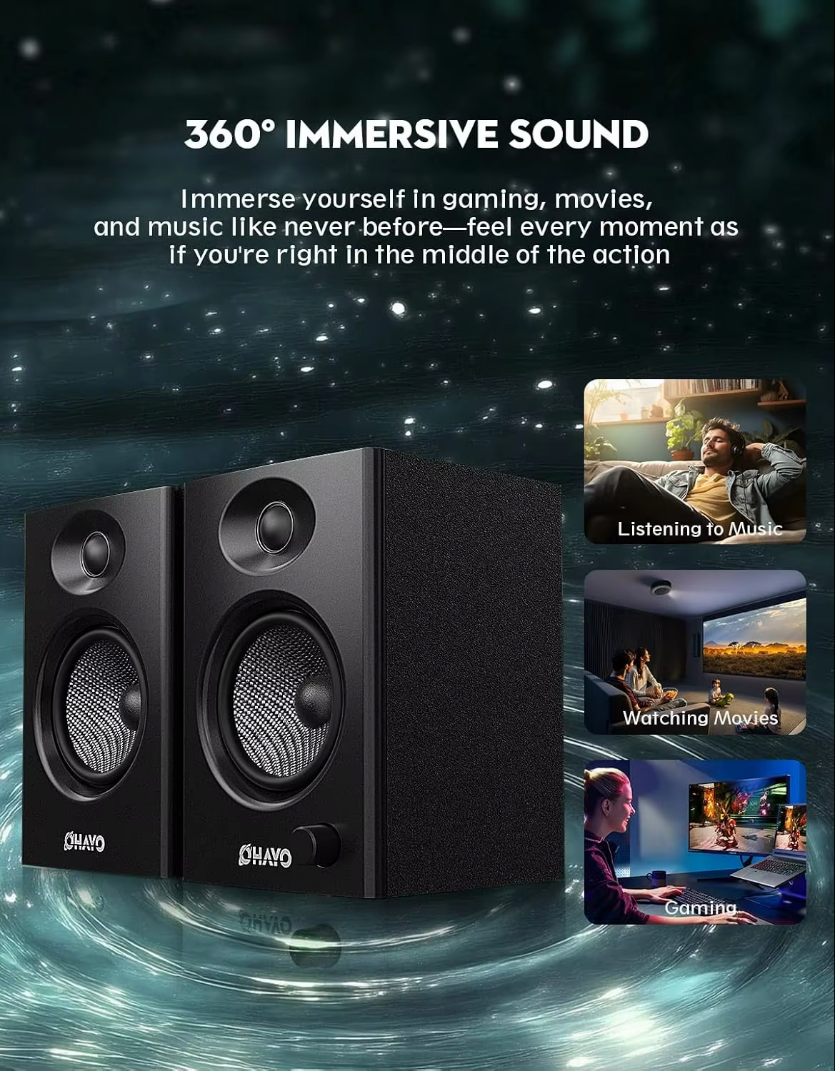 Ohayo 60W Bluetooth 5.3 Desktop Speakers