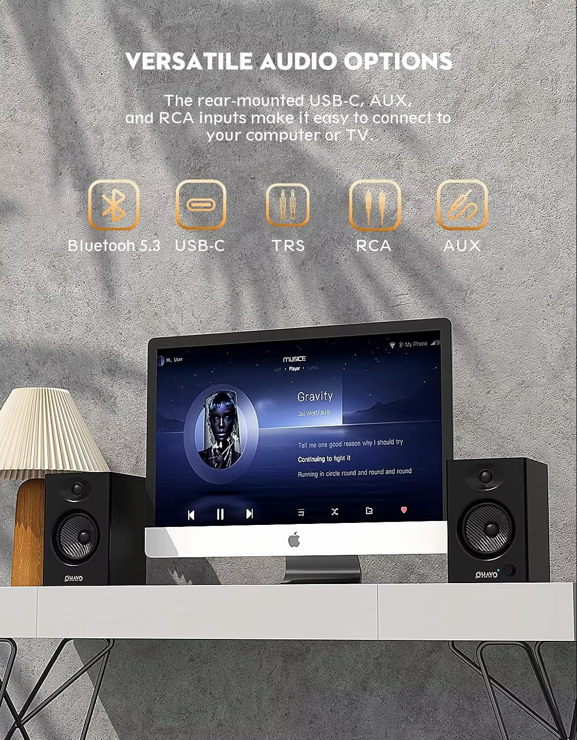 Ohayo 60W Bluetooth 5.3 Desktop Speakers