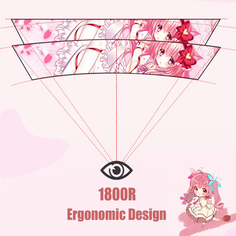 27-Inch Curved Pink Gaming Monitor