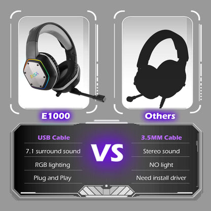 EKSA E1000 USB Gaming Headset with Mic