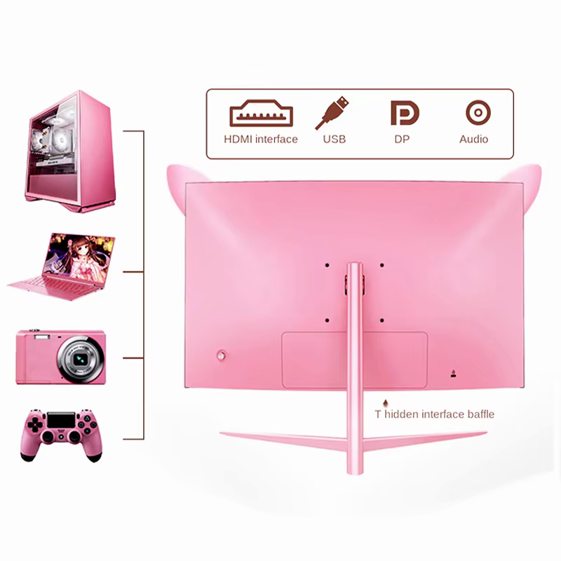 27-Inch Curved Pink Gaming Monitor