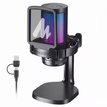 MAONO DGM20 USB Gaming Microphone for PC with RGB Light Noise Reduction Tap-to-Mute Gain Control for Discord Streaming Podcast