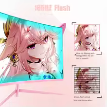 27-Inch Curved Pink Gaming Monitor