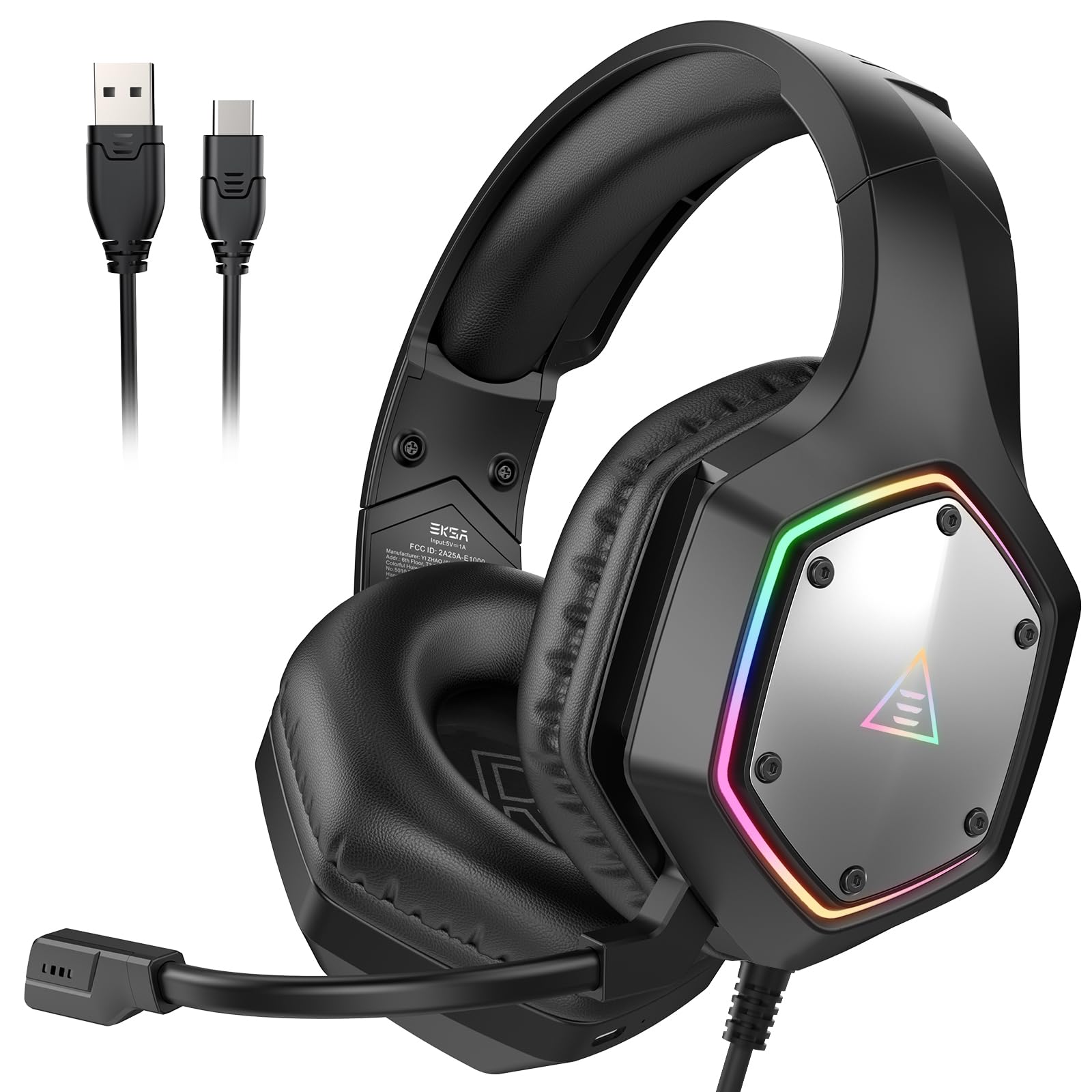 EKSA E1000 USB Gaming Headset with Mic