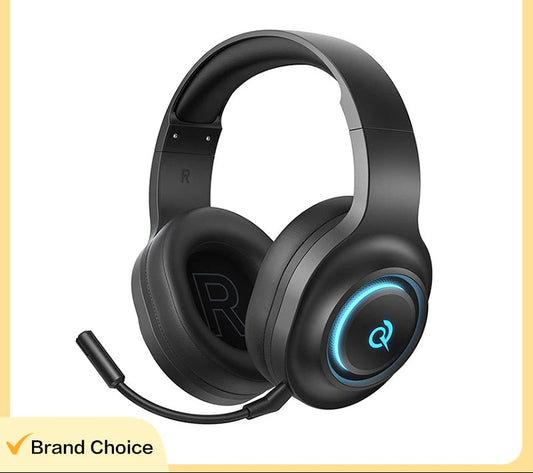 QCY Heroad V200 Over Ear Headphones 50mm Driver 7.1 Surround Sound Headset Wireless Bluetooth 6.0 Earphones for PC Laptop PS4/5