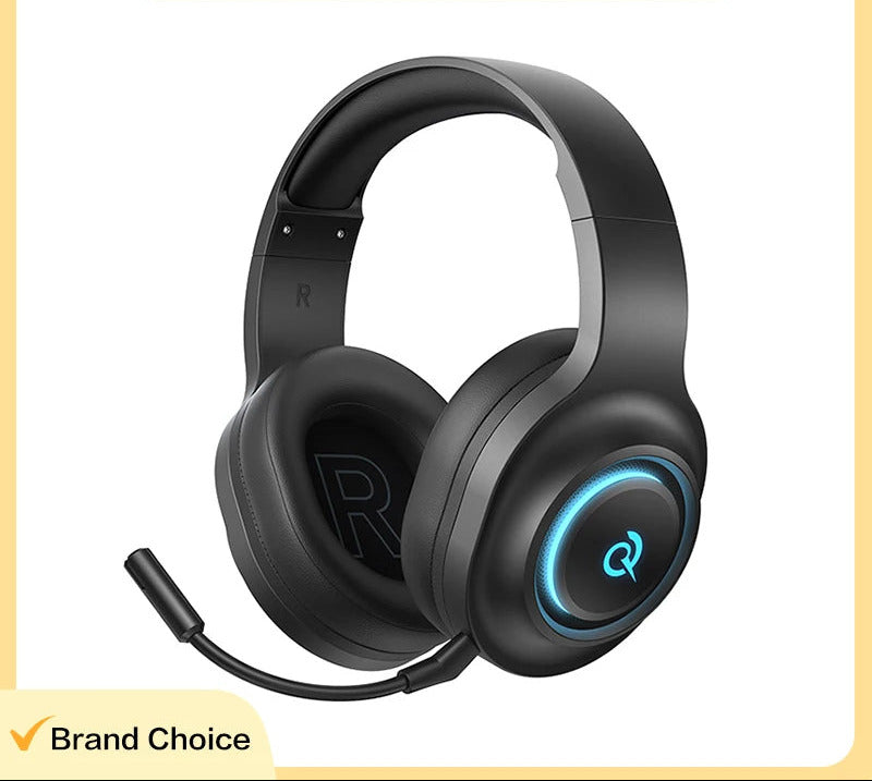 QCY Heroad V200 Over Ear Headphones 50mm Driver 7.1 Surround Sound Headset Wireless Bluetooth 6.0 Earphones for PC Laptop PS4/5